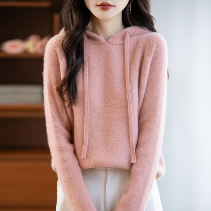 Women's cashmere sweater Qinghe cashmere 30% cashmere 70% wool autumn and winter pullover warm and fashionable