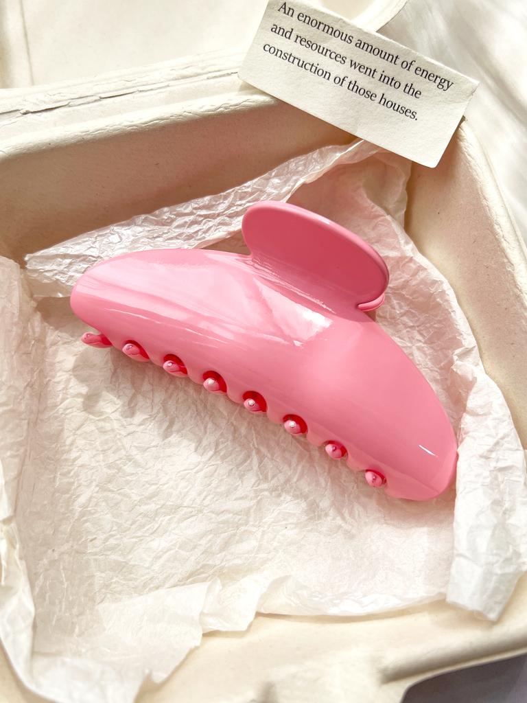 Large French Solid Color Semicircle Sweet 4.1 In Hair Claw For Womenelegant Headwear Shark Clip Barrette Hair Accessories