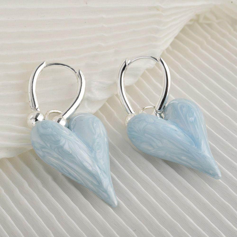 1Pair Sweet Temperament Fashion Jewelry Heart Shape Ear Accessories New Heart Earrings  Party Gifts