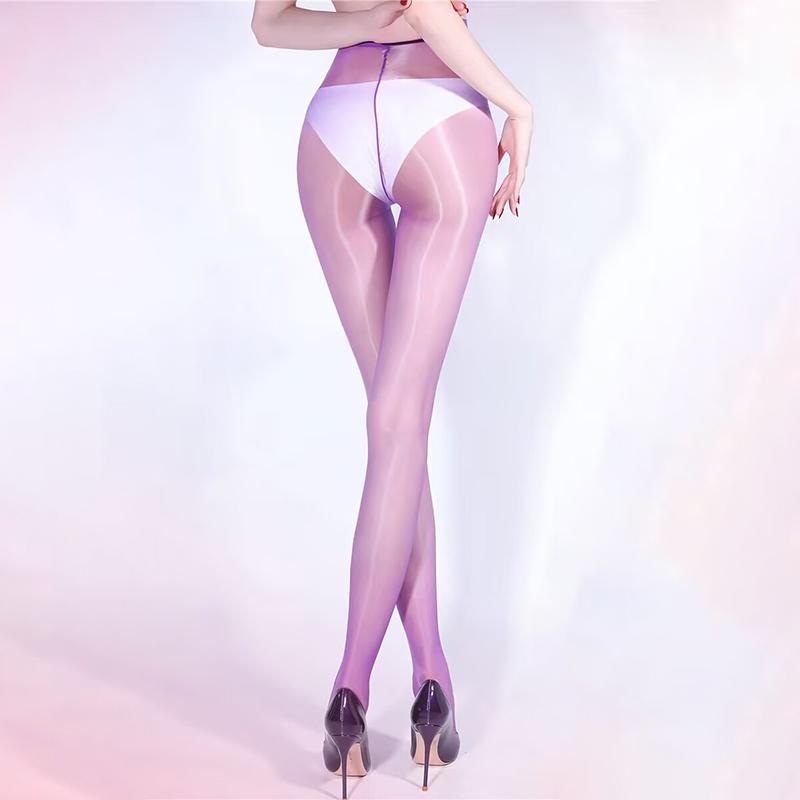 Ultra Dünne 1D Sexy Strumpfhose Aurora Serie Ölglänzende Strümpfe für Frauen Hohe Taille Durchsichtige Strumpfhose Glänzende Glatte Medias