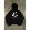 Y2K Printed Loose Hooded Sweatshirt Jacket Streetwear Womens Fashion