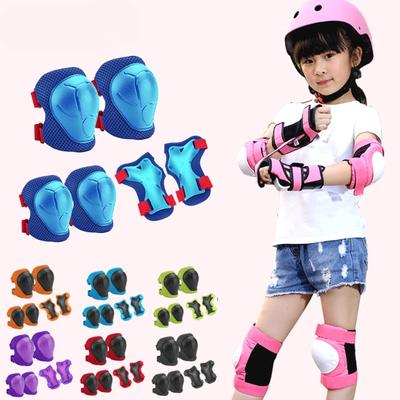 Joelheiras Cotoveleiras Infantil Idade 3-7 Menino Menina, Conjunto de Segurança de Equipamento de Proteção 6 em 1 com Protetor de Punho para Patinar Ciclismo Novo