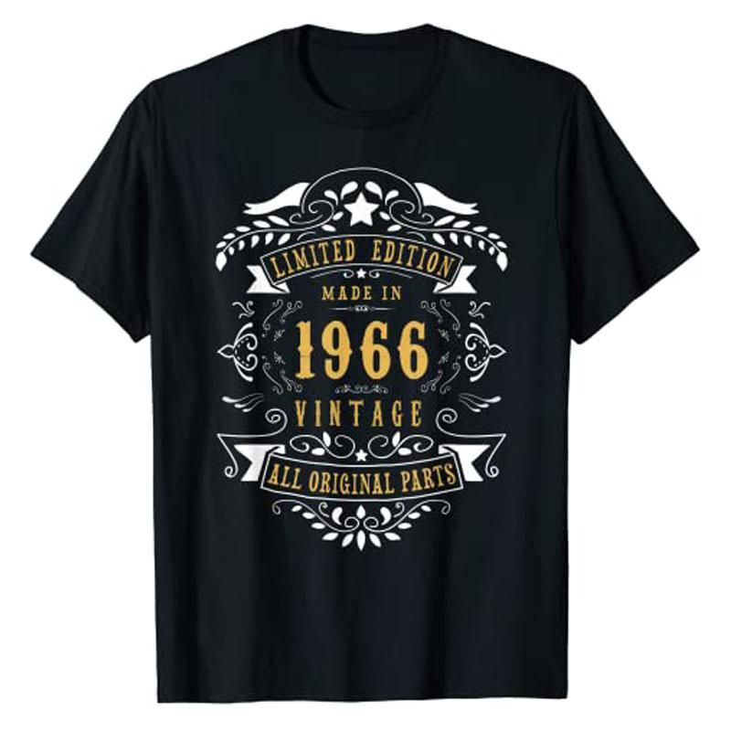56 Anni 56° Compleanno Nato Nel 1966 Uomini Donne Idea Maglietta Abbigliamento Coordinato per la Famiglia Maglietta Grafica Top Abbigliamento Stile Vintage