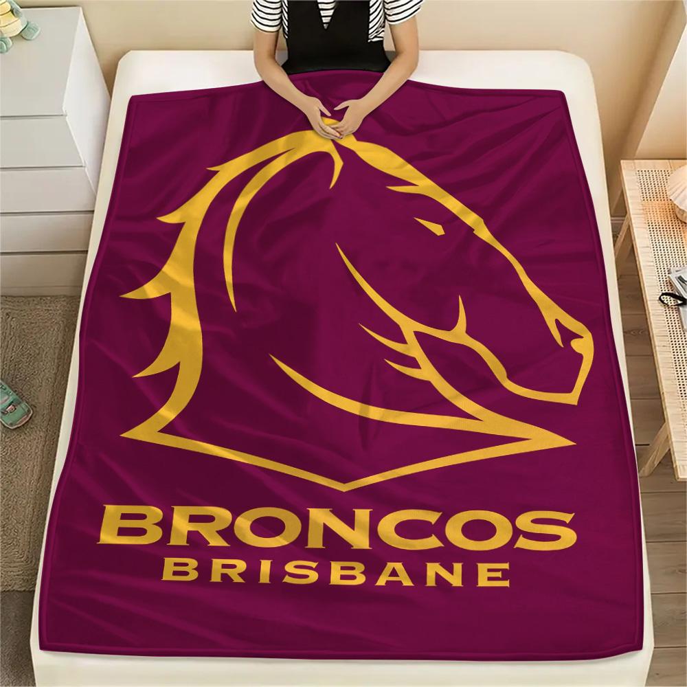 Brisbane Broncos Flanelldecke mit Aufdruck, Hohe Qualität, Bequem für alle Jahreszeiten, Heimdekoration, Wärme und Komfort