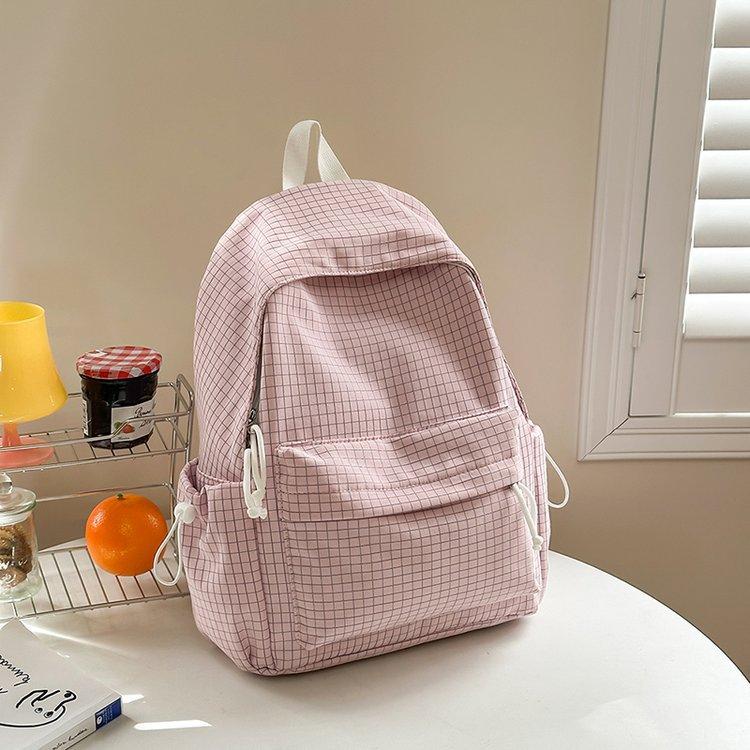 Schoolbag Japanese small fresh female ins Mori simple casual plaid versatile schoolbag junior high school college student backpack