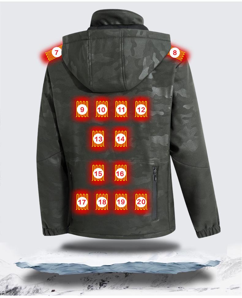 Smart Heated Hooded Jacket – Cold-Proof and Warm Cotton-Padded Windbreaker