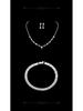 Elegant Rhinestone Set: Necklace, Earrings & Bracelet with Claw Chain Design - Multiple Styles