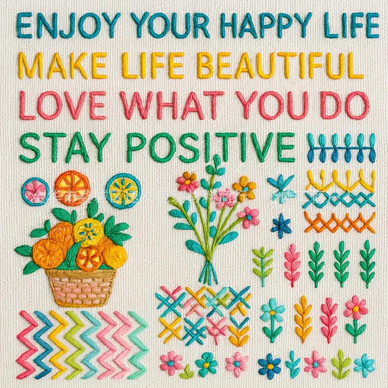 Stickstich Stickvlies Transferpapier mit vorgedrucktem Muster Wasserlöslich Auswaschbar Handnähnadel Faden Set