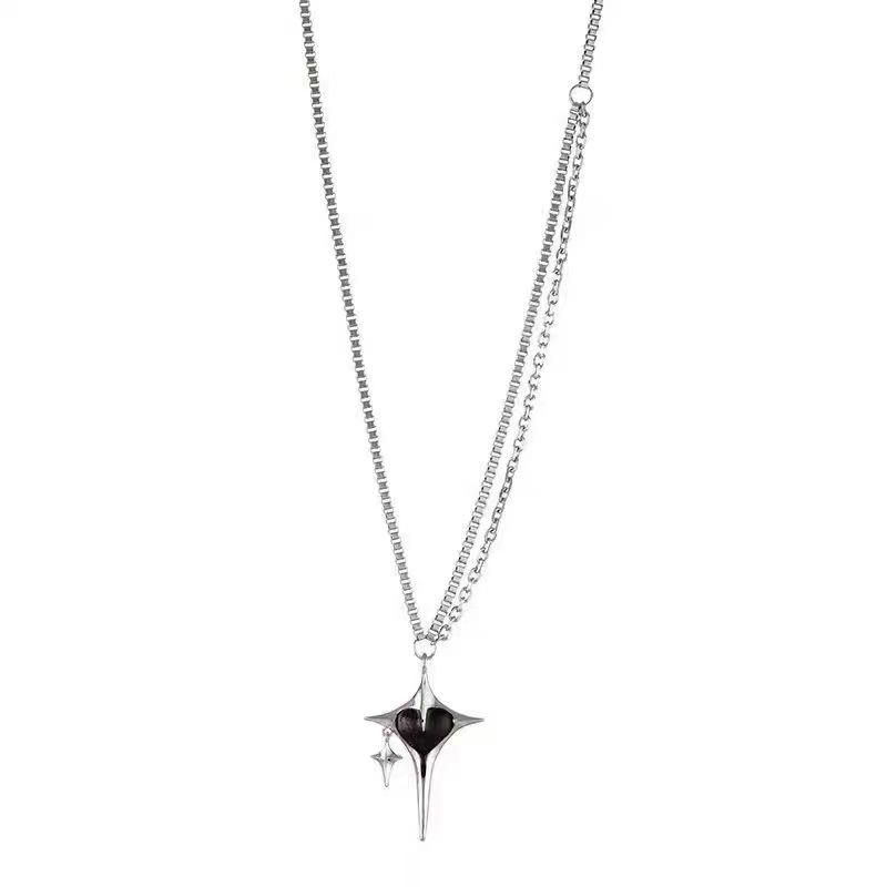 Abstract love diamond cross necklace female niche design sense zircon personality collarbone sweet cool babes tide