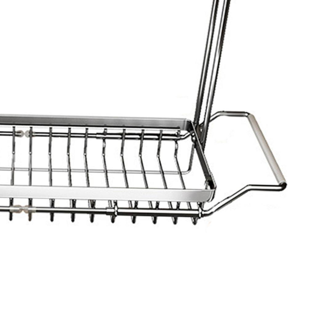Telescopic Kitchen Sink Storage Rack Organzier Extendable Sponge Holder Caddy Tray with Dish