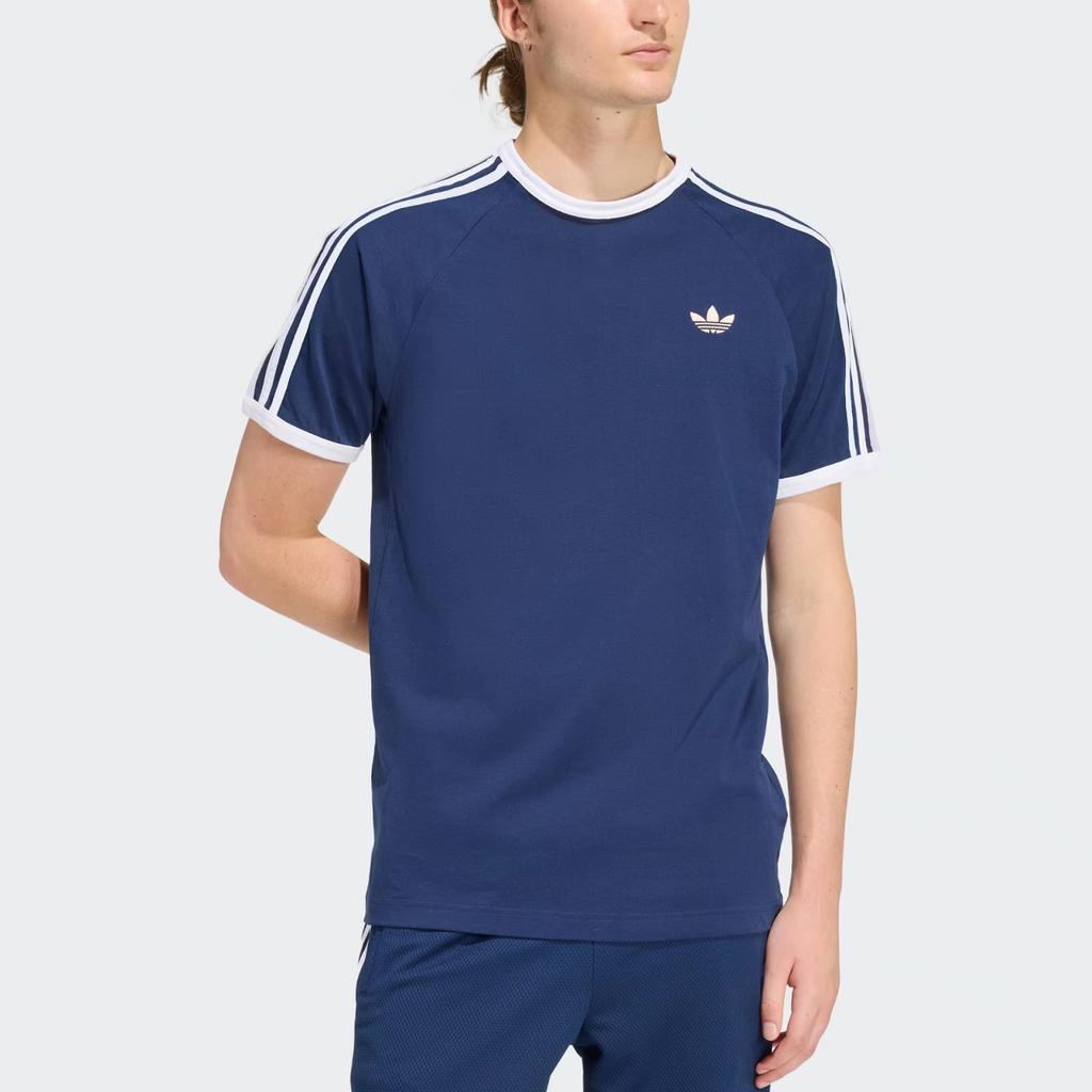 Adidas Originals Striped Logo Short Sleeve T-Shirt Men tops KE3536