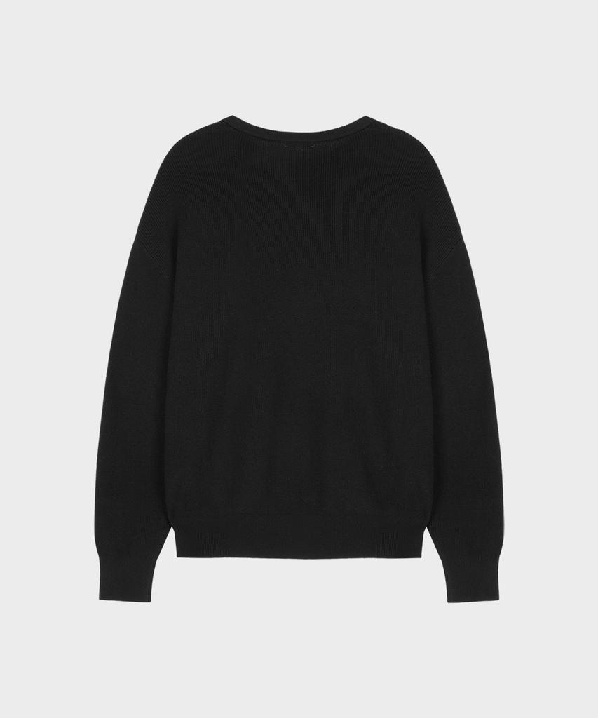 Teildeon Cotton Cashmere Crewneck Sweater Black