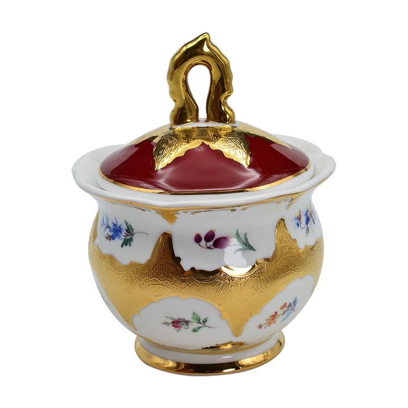 Karosa European Relief Gold Coffee Cup Set - Luxury Gold-Trimmed High-Temperature Bone China Cups & Saucers in Gift Box