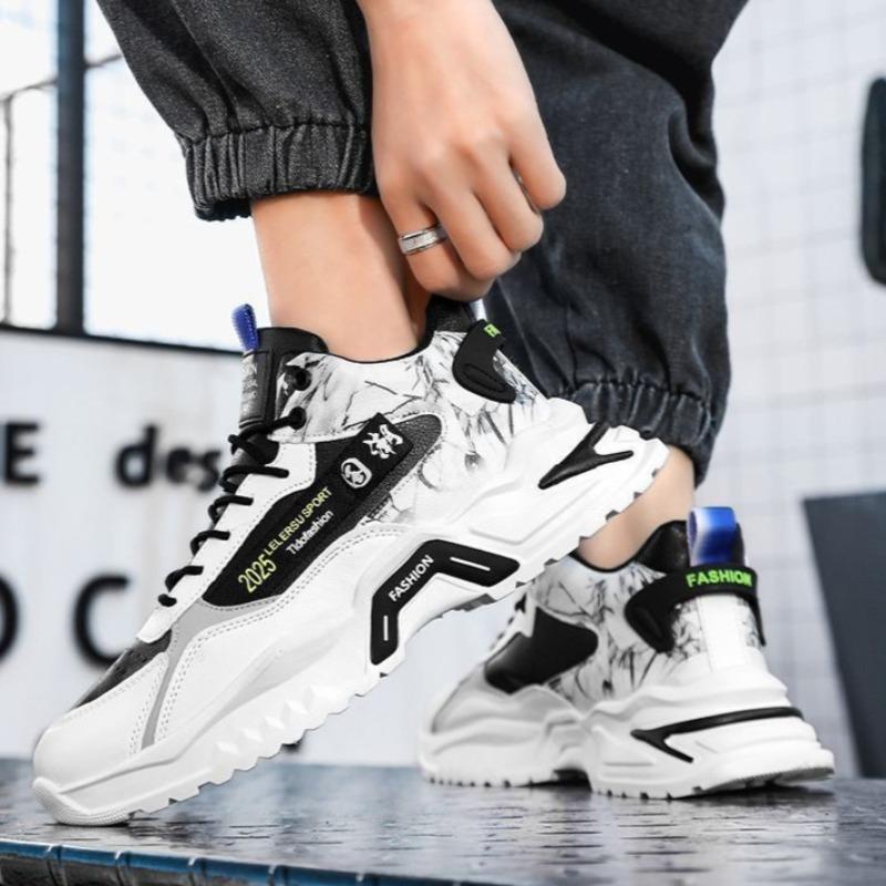 Mode High-Top Herren-Sneakers Leichtgewichtige Leder Freizeitschuhe Plateau Laufschuhe Designer Vulkanisierte Schuhe Herren Stiefeletten