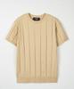 NODU Round Ribbed Short Sleeve Knit [Beige]
