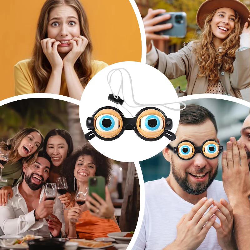 Funny Blinky Crazy Eye Glasses With Creative Moving Eyeballs Safe Plastic Material For Kids Birthday Party Cosplay Prank Games