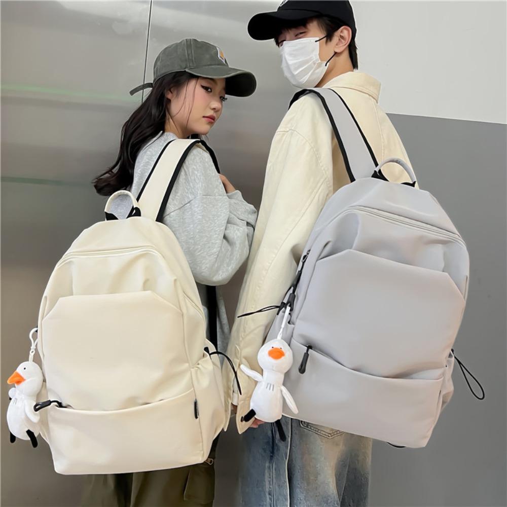 

Solid Color Couple Backpack Waterproof Shoulder Bag Fashion School Bags Outdoor чёрный