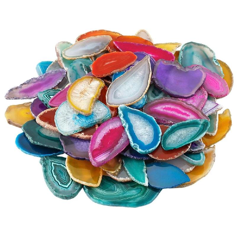 5/10/20 Random Natural Agate Slices, Colorful Agate Crystal Stones, Used for Home Decoration, Party Gifts, Healing Crystals