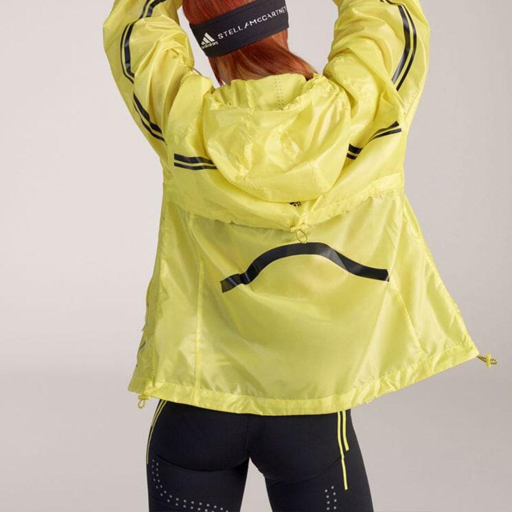 Adidas Striped Hooded Sports Running Jacket Women Jacket Yellow HS8197