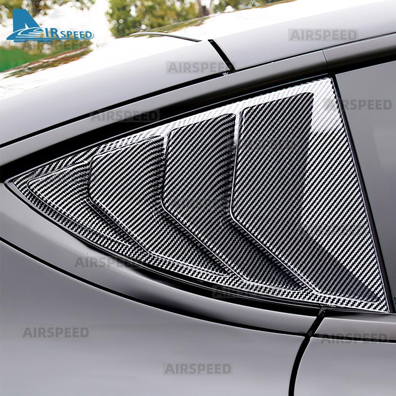 ABS Rear Car Window Shutter Cover For Tesla Model Y Juniper 2026 2025- Louver Side Vent Trim Triangle Modified Accessories