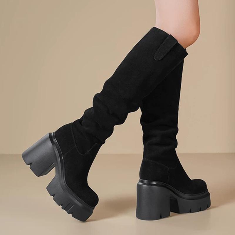 High Heels Women's High Boots Platform Fashion Knee High Shoes  Winter Pumps Trend Chelsea Boots New Elegant Mujer Botas