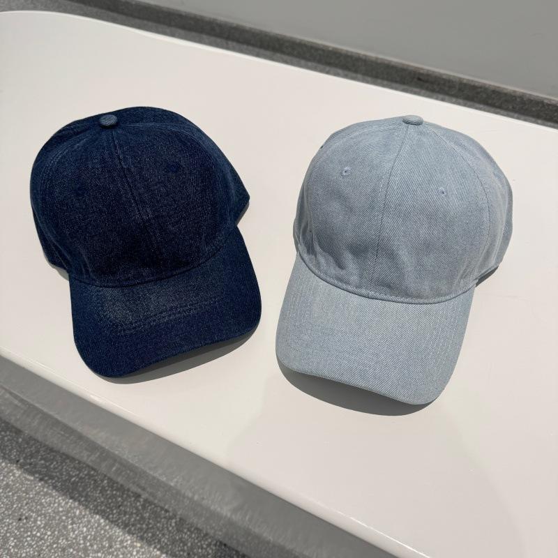 Denim cap summer light version solid color casual baseball cap female Korean version versatile curved brim sun hat male tide