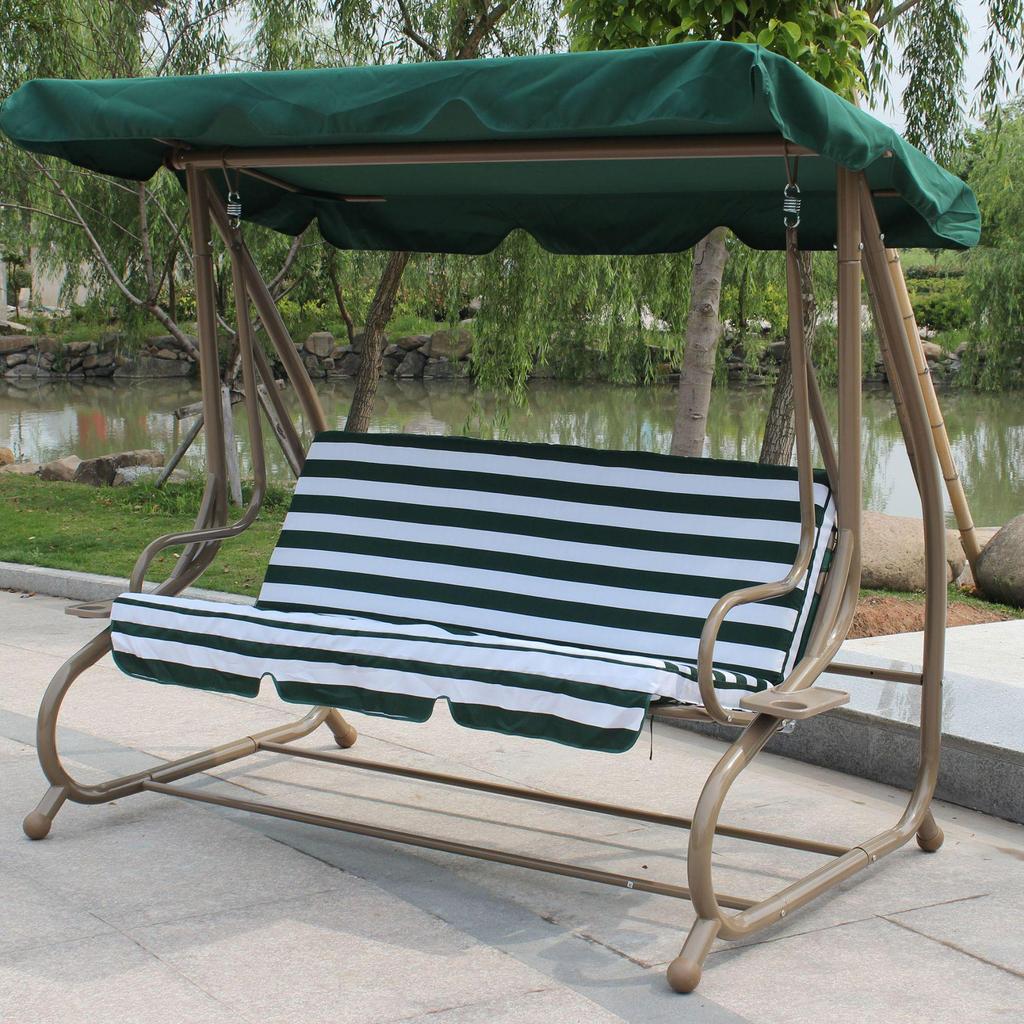 In-Stock Outdoor Hanging Swing Chair: Waterproof Wrought Iron Reclining Rocker for Balcony, Courtyard, or Garden