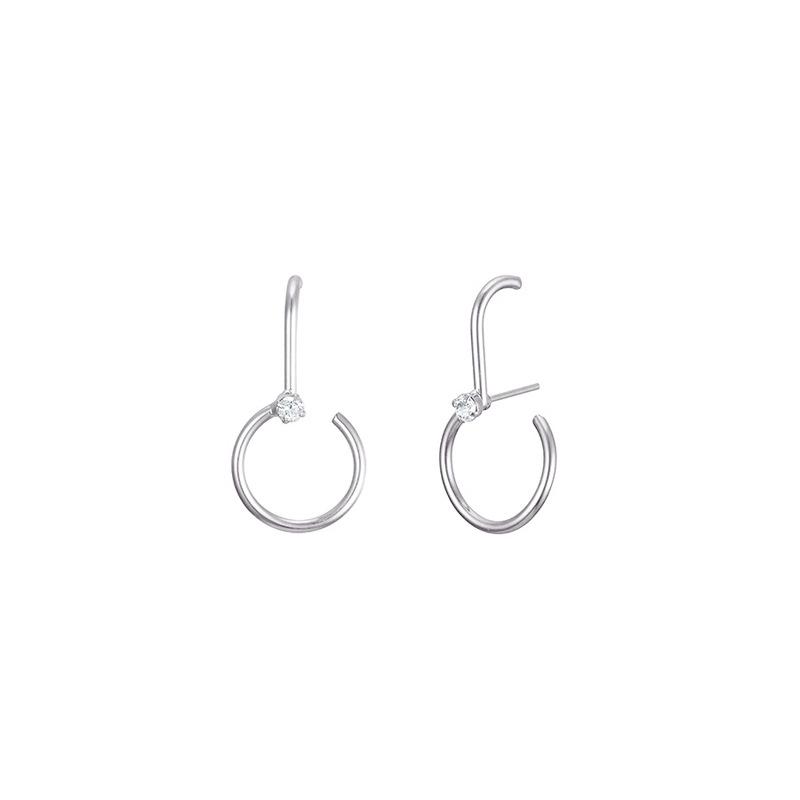 

Милые маленькие феи серьги модный универсальный креативный дизайн чувство геометрический круг С-образный вспышка бриллиантовые серьги-гвоздики ветер