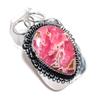 Natural Rhodochrosite Gemstone 925 Steling Silver Jewelry Pendant 2.09" Z8v49