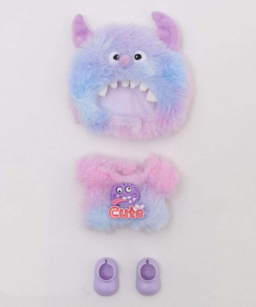 WEGO Colorful Monster Plush Toy Set, 12cm, Cute Plush Clothes, Gift, Present, Women's, Size F, Purple Sonata