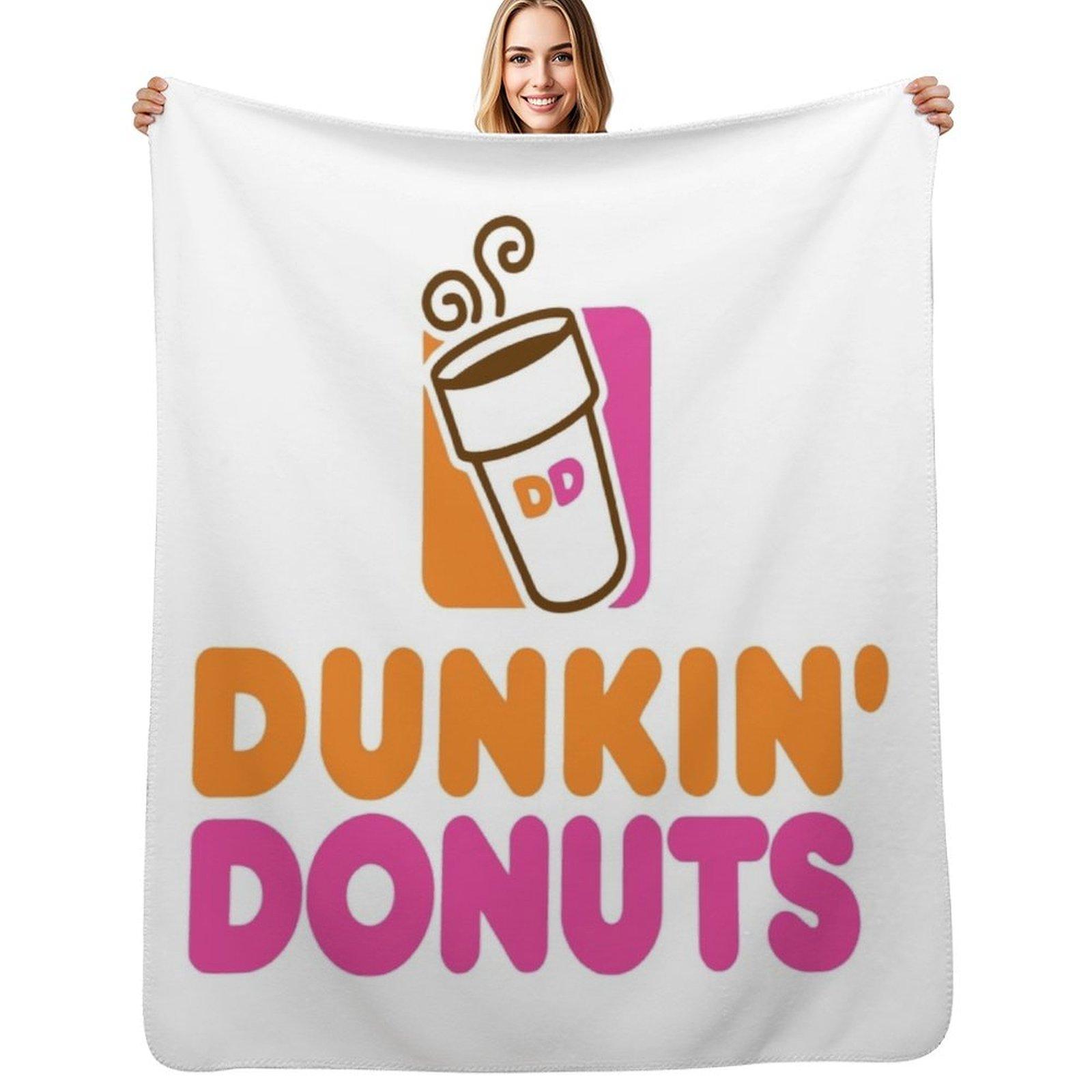 DUNKIN DONUTS Throw Blanket Compact Warm Blanket for Car Road Trip 102x76cm(40x30in)