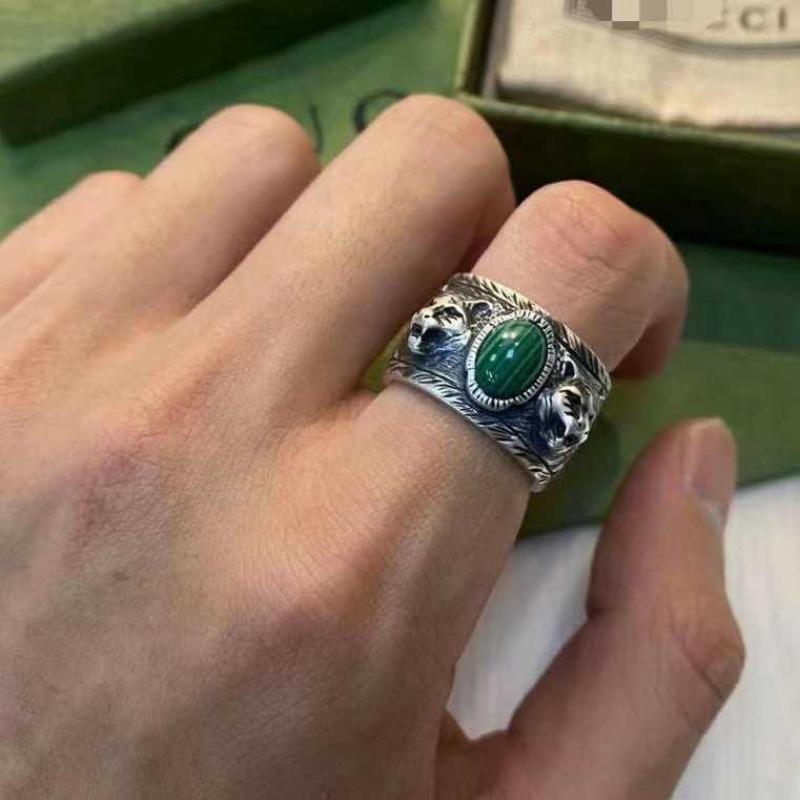 Sace Gems The Tiger Head 6*9mm Malachite Bărbați Inel 925 Sterling Silver Bijuterii fine Cadou de logodnă de nuntă
