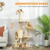 Multi-Level Cat Tower, 134cm Cat Tree with Condo and Sisal Scratching Posts for Indoor Kittens, Beige