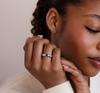 Geometric Irregular Design Pavé Set Colored Zircon Ring - High-End European and American Fashion Trend