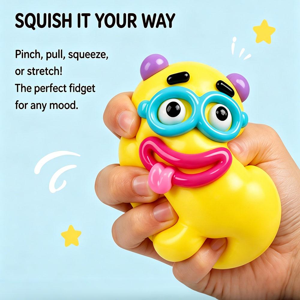 New Smushers Animal Face Squishy Toy Soft Moldable Slow Rising Squeeze Fidget Sensory Anti-Stress Adult Office Desk Toy