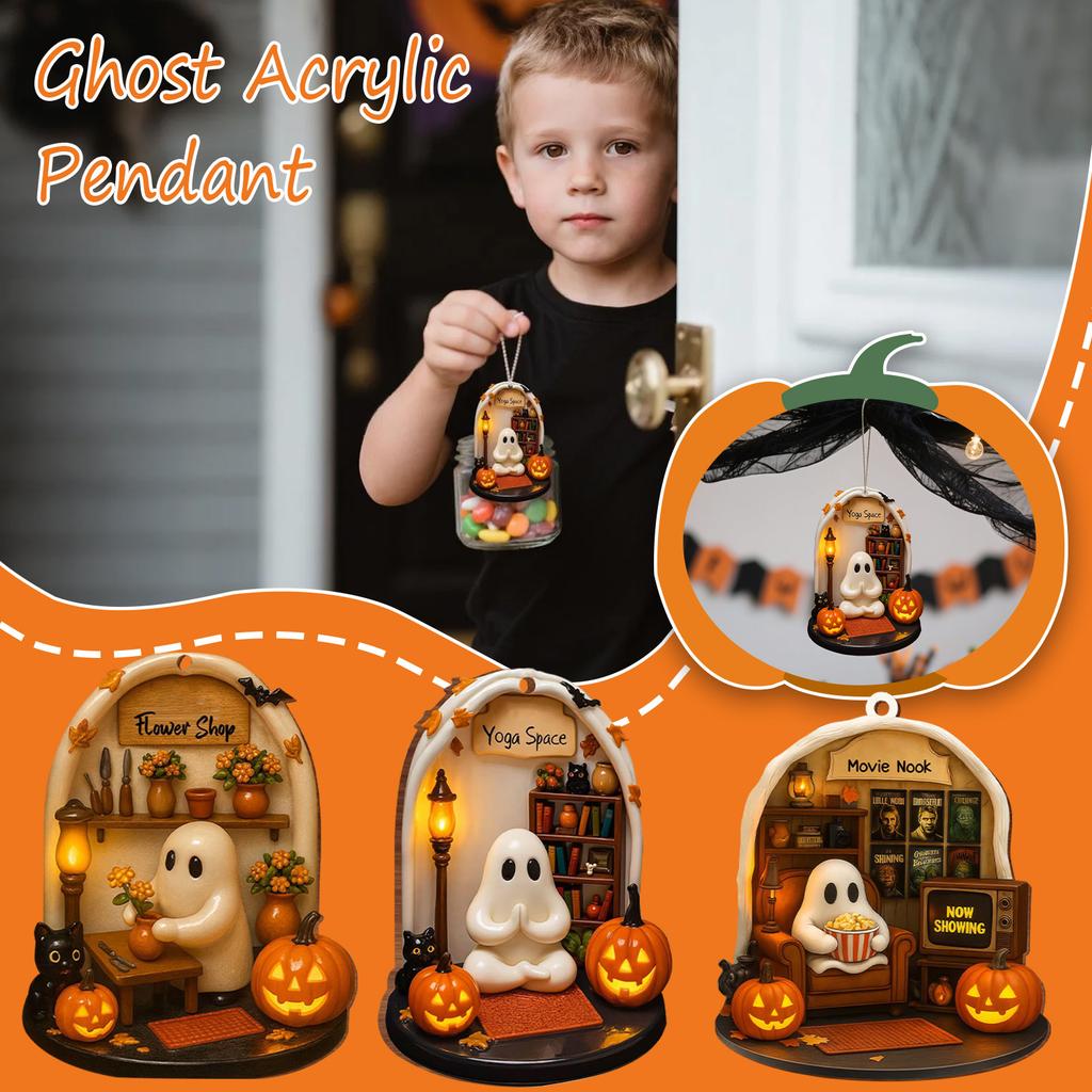 Cute Simulated Character Pendants, Fall Flowers And Halloween Pumpkins, Decorations, Gifts For Décor Lovers