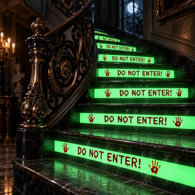 Halloween Luminous Warning Tape 3M Glow in Dark Party DIY Decoration for Haunted House Garden Yard Indoor Outdoor Stage Use
