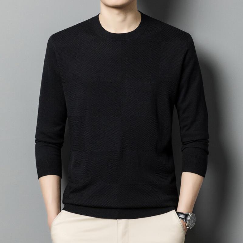 New Quality Men's Sweater Thin Long Sleeve Bottoming Men's Sweater Autumn Trendy Tops