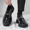 Men's Cross-Border Thick-Soled Leather Loafers - Big Toe Slip-On, Plus Size, Fashion Platform Shoes
