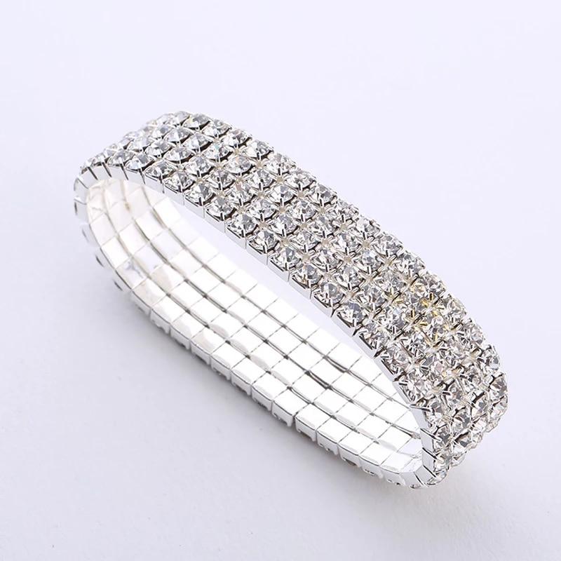 Hot Sale Multiple Styles Fashion Crystal Stretch Shine Bracelets For Women Couple Girlsfriend Bangles Wedding Bridal Gifts 2024