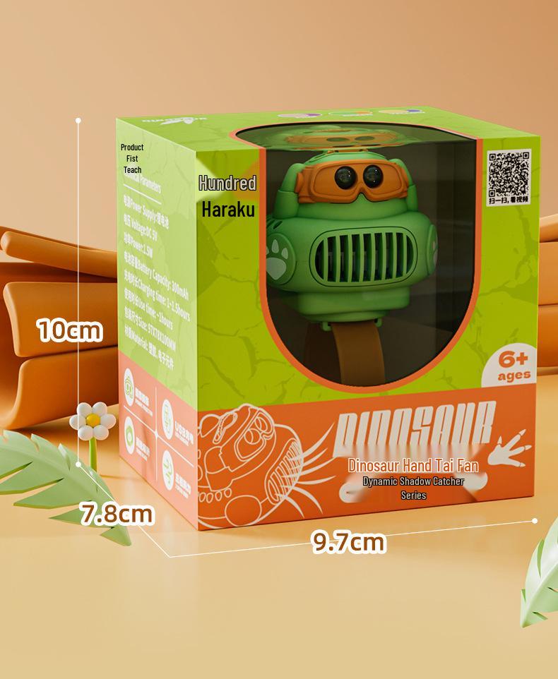 Children's Cartoon Dinosaur Projection Watch Fan