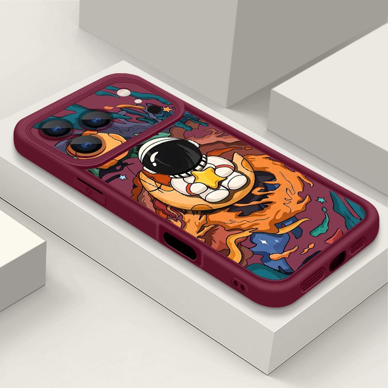 Cartoon Astronaut Patterned Soft Phone Case For iPhone 17 Pro Max 17e 16 15 14 13 Pro Max 16e 11 Shockproof Silicone Back Cover