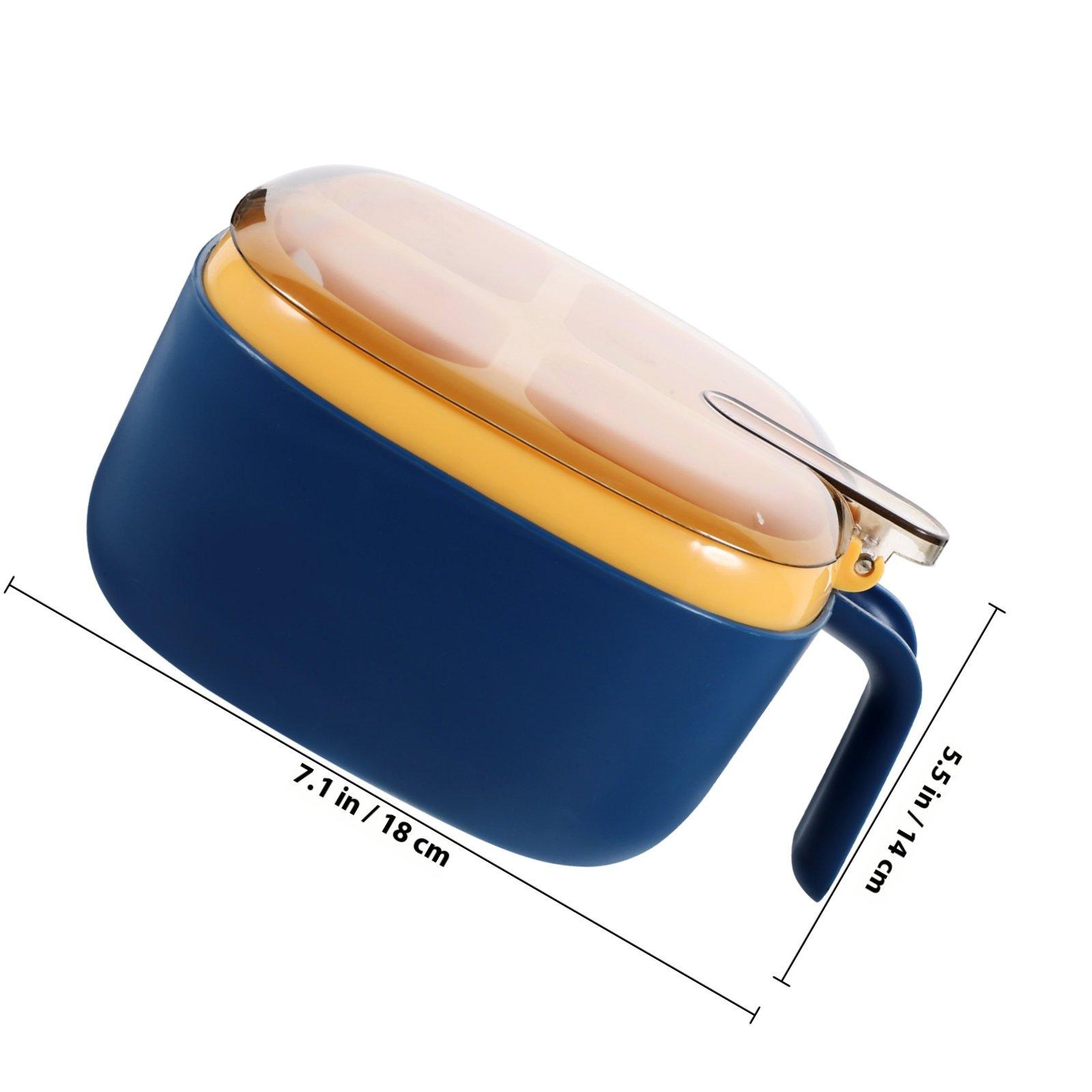 Multi-Grid Spice Box Kitchen Seasoning Container Transparent Lid Four Compartments Household Condiment Storage Box Space Saving синий