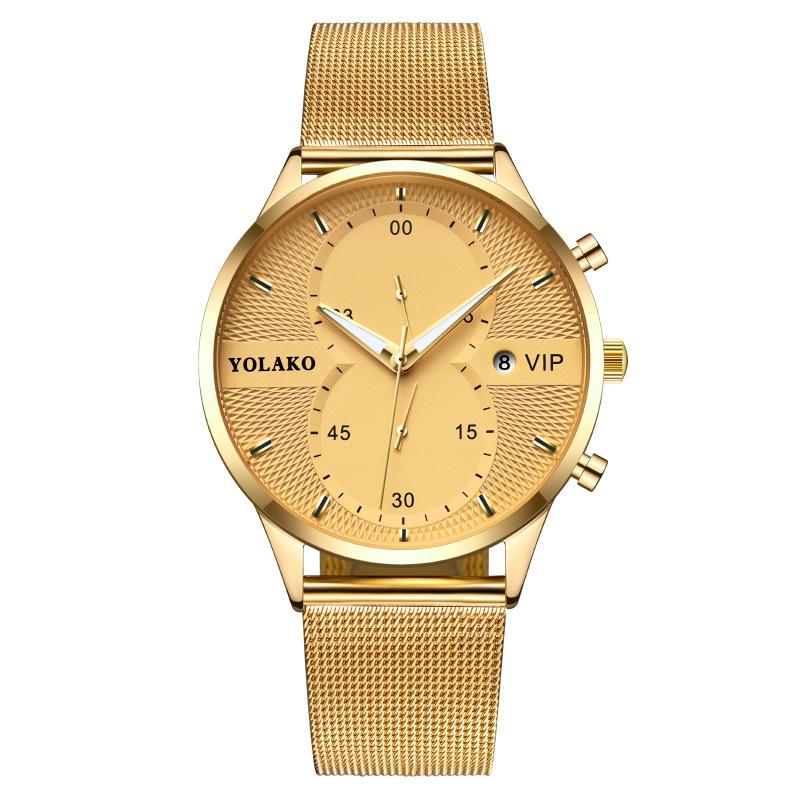 

Обробка на замовлення Європейський та Американський модний календар VIP чоловічий годинник чоловічий годинник сітчастий ремінь Мілан з кварцовим годинником