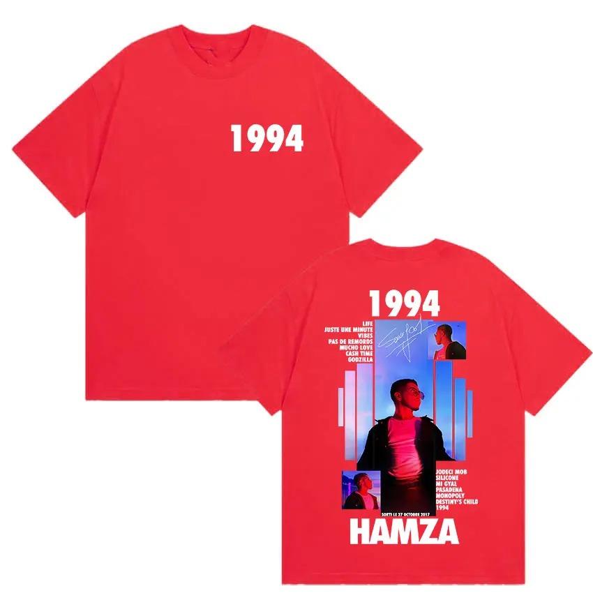 Rapper HAMZA 1994 Tour Album 2025 Graphic T Shirts Men's Retro Fashion Cotton Short Sleeve T-shirt Hip Hop O-Neck Clothing Tees