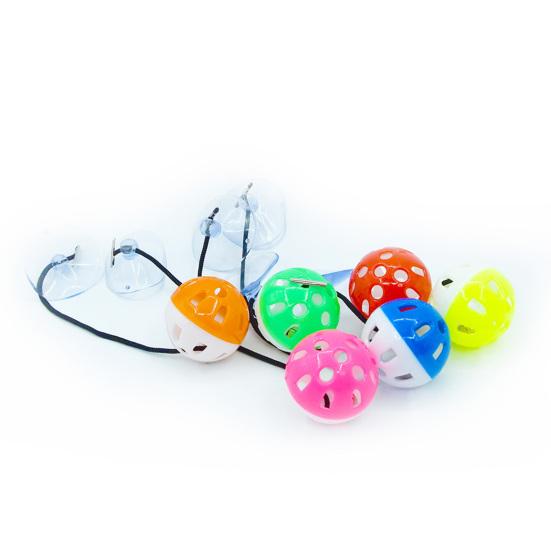 Bearded Dragon Toy with Suction Cup and Rope Exercise Game Colored Bell Ball Toy Reptile Toy for Small Animals