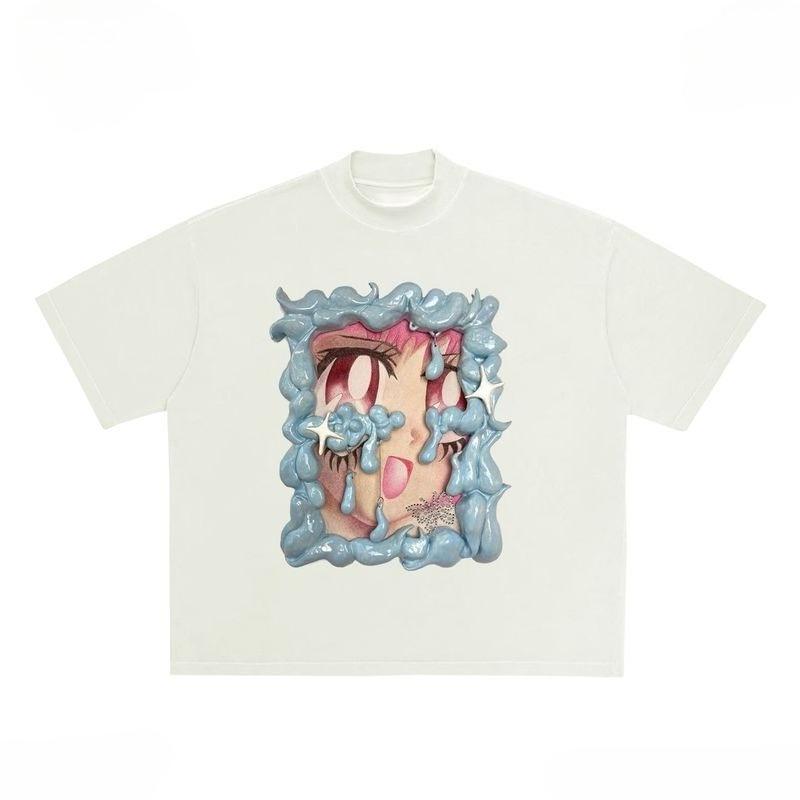 

Japanese Y2k Women s Cropped Grunge Clothing 2000s Tops 3D Graphic Tees Y2k Top Female Clothing Harajuku Kawaii Comfortable S