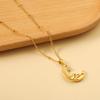 Fashion 1 Piece Moon Pendant Necklace Stainless Steel Gold Plated Women's Bead Chain Versatile Premium Creative Gifting
