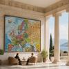 Russian Map-Europe Map-Political Distribution Map,Wall Art Posters,Tourism/Educational Tool,Decorative Hanging Picture