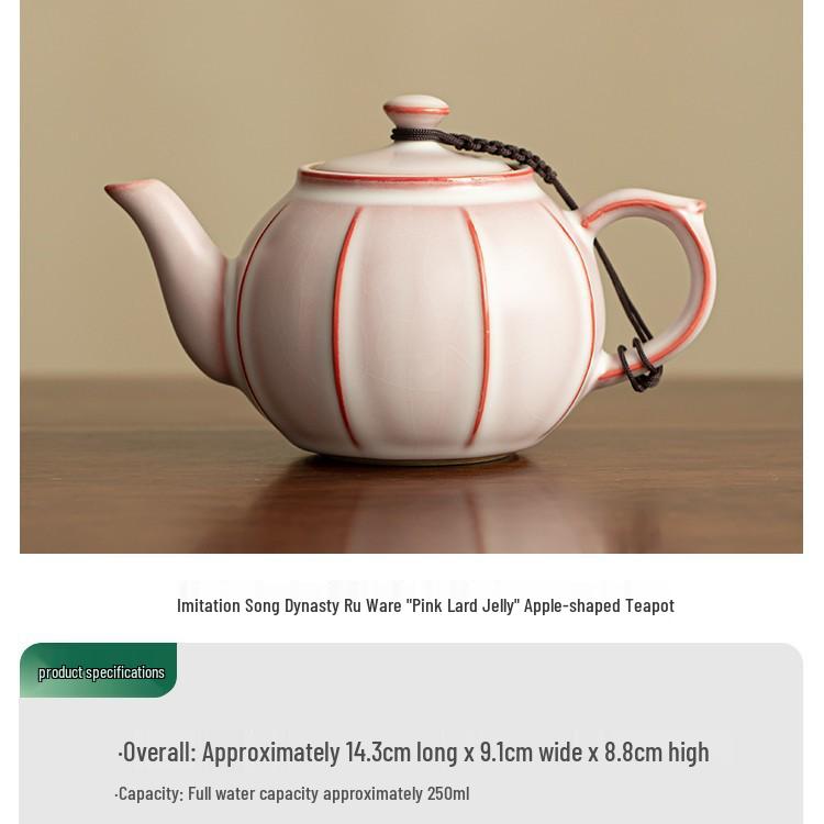 Episode 2 Pink Ru Kiln Ceramic Teapot: Anti-Scald, Single Pot Kung Fu Tea Set